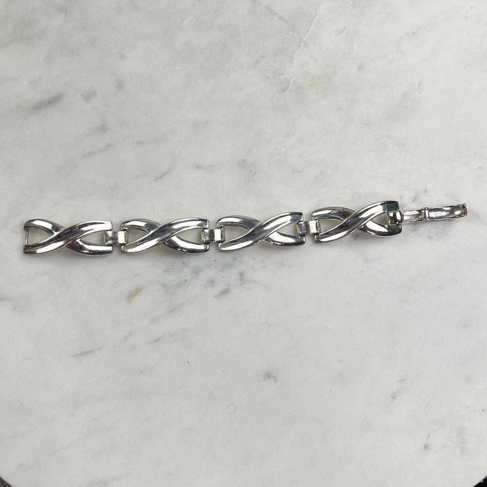 Vintage Christian Dior Bracelet S925 Sterling Silver Germany 64g Infinity Link